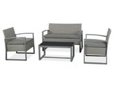 HATTON Metal Outdoor Sofa Set 4PCS - GREY